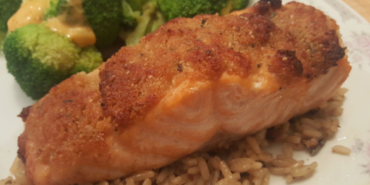 Garlic Parmesan Salmon Planning Us Healthy